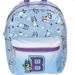 Unisex BLUEY Girls and Boys Mini Blue Sparkly Backpack NWT